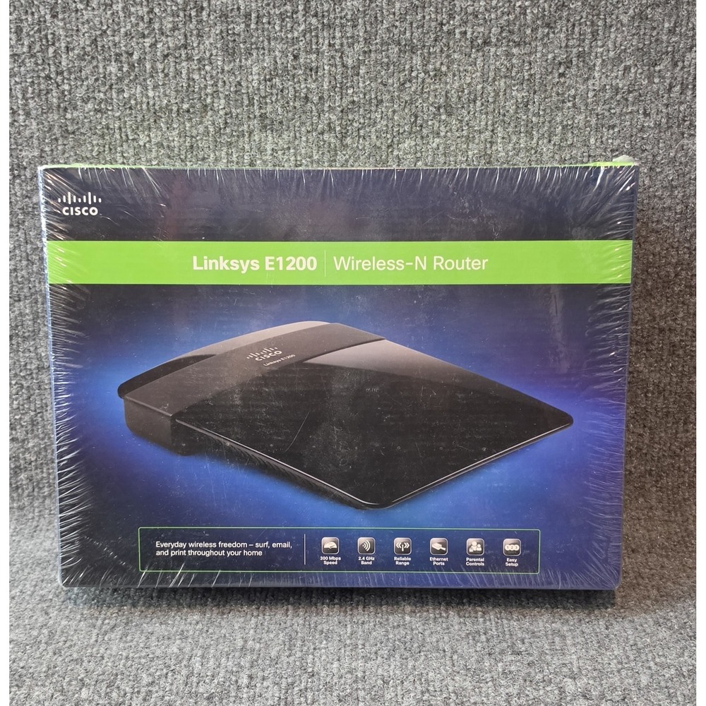 NEW Cisco Linksys E1200 Wireless N300 Wi-Fi Router Sealed
